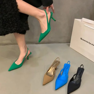 Emerald Muse Slingback Heels