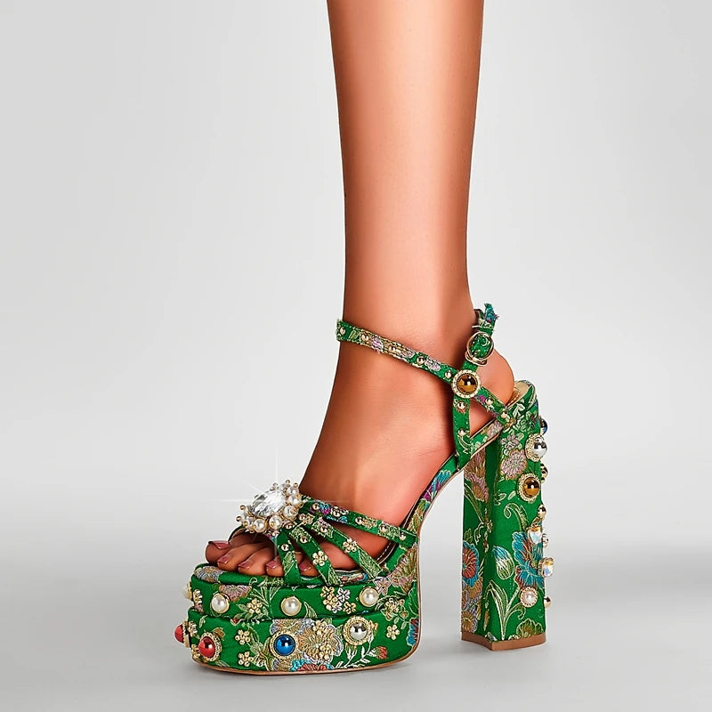 Flora Gem Platform Heels